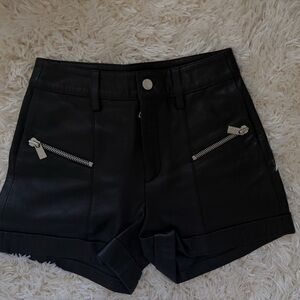 Anine Bing Lia Shorts Black Leather
